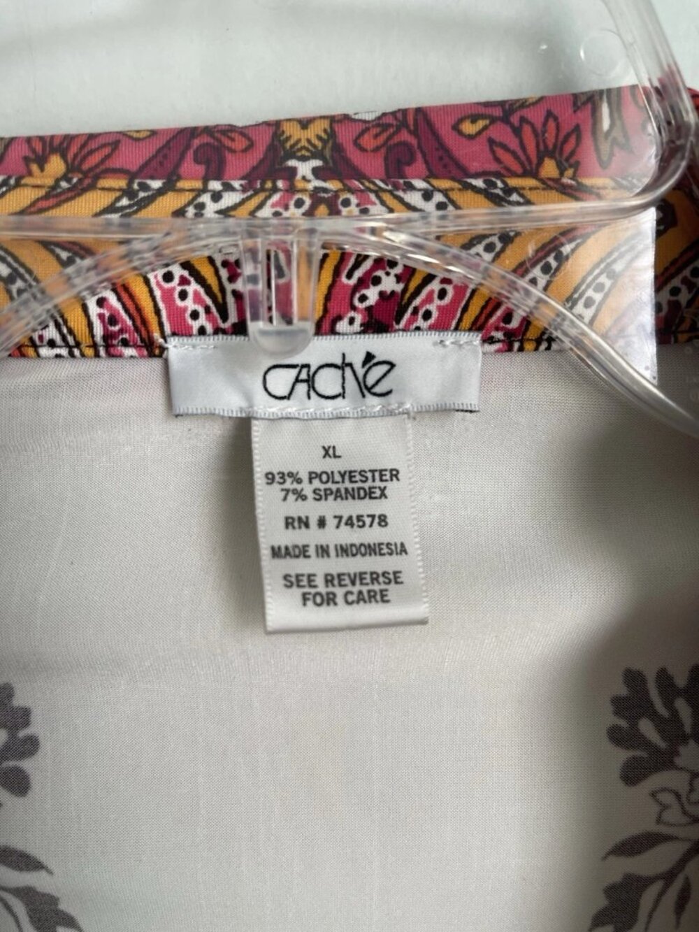 Cache Multicolor Paisley Snap Front Long Sleeve Top Y2K - Picture 2 of 7